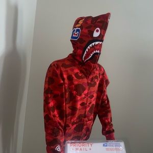 RED BATHING APE HOODIE